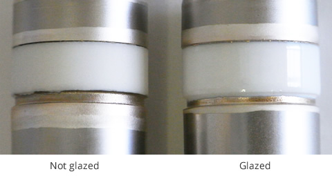 Glazed alumina